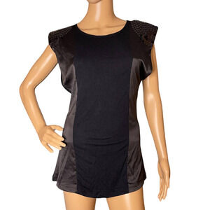 Walter Womens Black Gatsby Tunic Mini Dress‎ Size S Padded Sequined Whimsigoth
